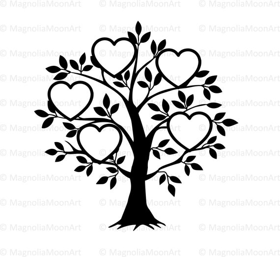 Family tree 5 members svg: reunion cut file (digital)