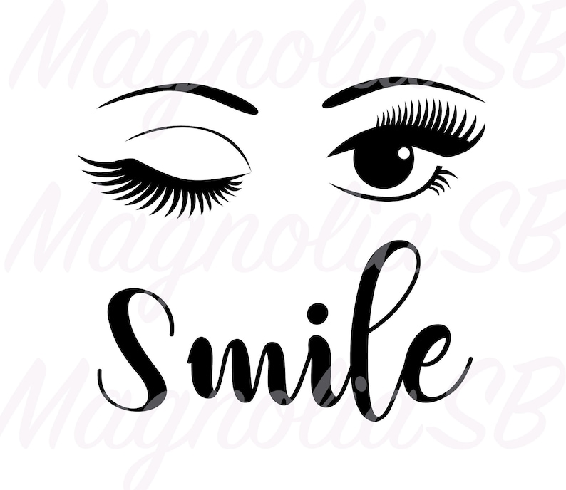 Download Winking Eyes And Smile Svg Dxf Winking Eyes Clipart Eye Etsy