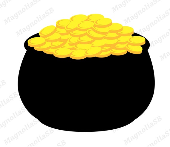 Pot of Gold SVG, Pot Svg, Dxf, St. Patrick's Day Clip Art, Pot of