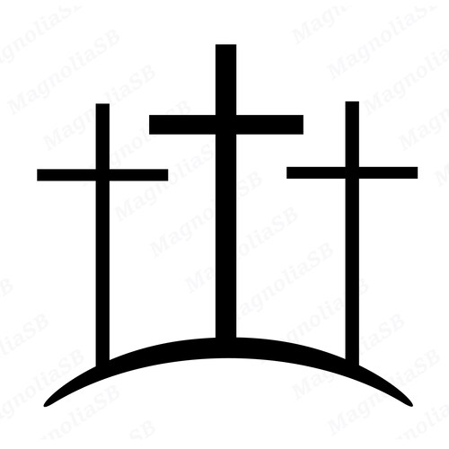 Three Crosses Stencil Diy Craft Stencils Of Three Crosses Etsy
