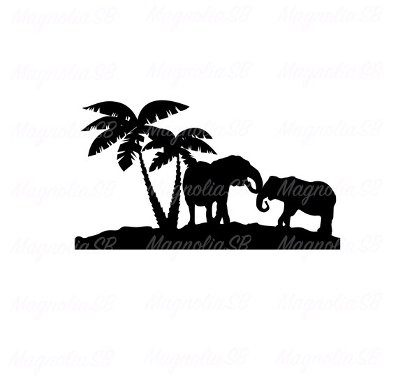 Elephants SVG Elephants Couple DXF Elephant Clipart Etsy