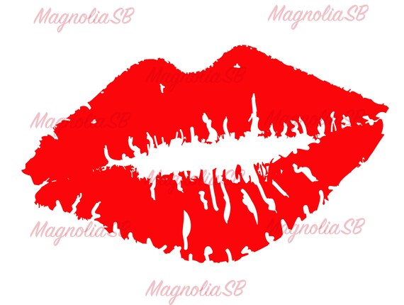 Lipstick Kiss Svg Red Lipstick Kiss Dxf Kiss Clipart Etsy