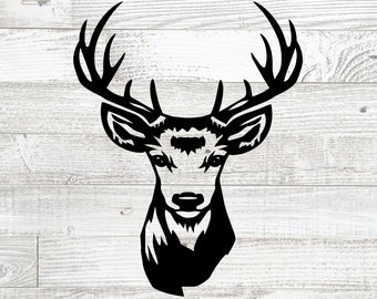 Deer Head svg, Deer svg, cut file for cricut, PNG, JPG, shirt design, dxf file for laser cut, EPS, hunting svg, wilderness, silhouette