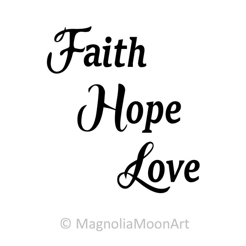 Faith Hope Love SVG DXF: Christian Clip Art (digital Download) - Etsy