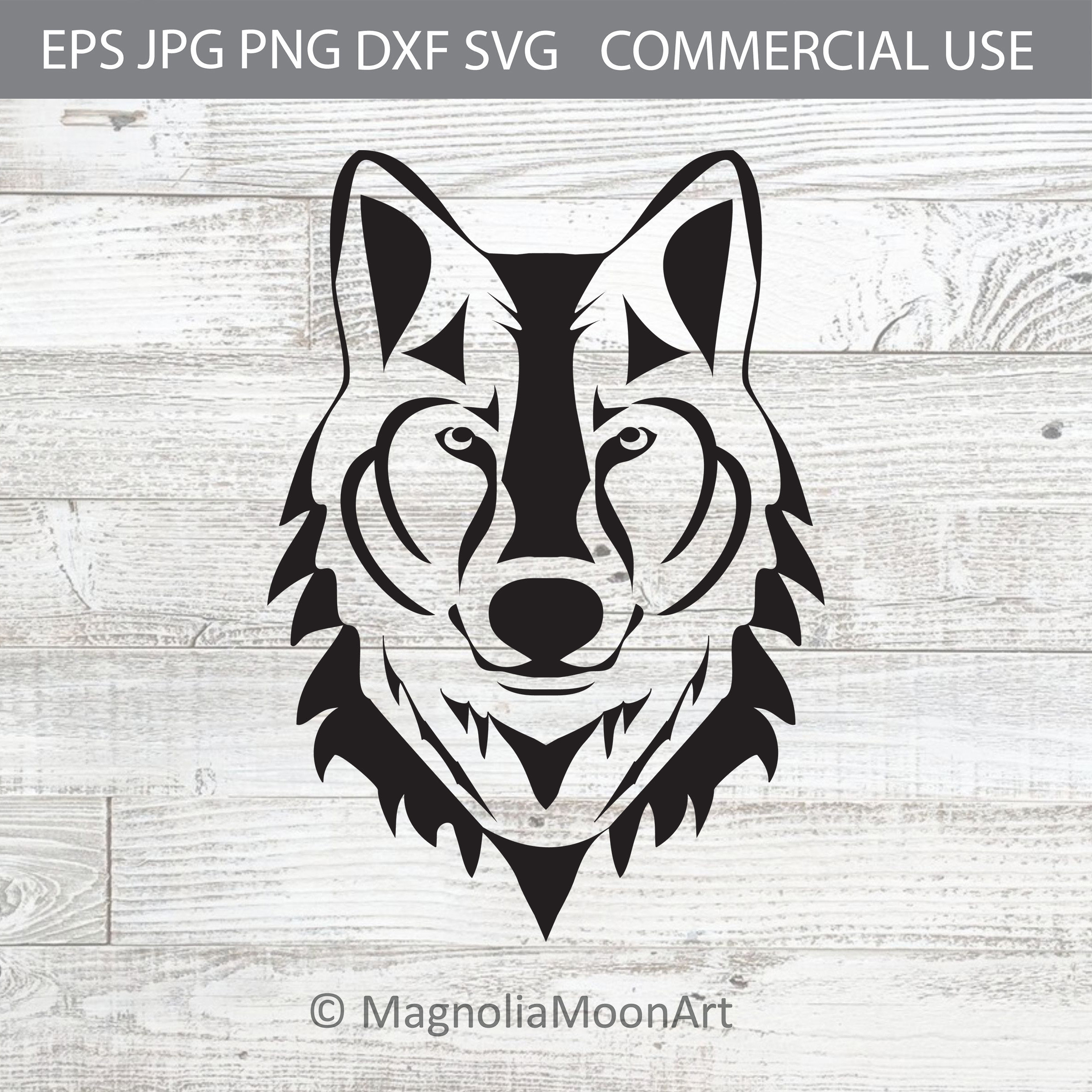 Wolf Head SVG DXF: Wild Animal Silhouette Clipart - Etsy