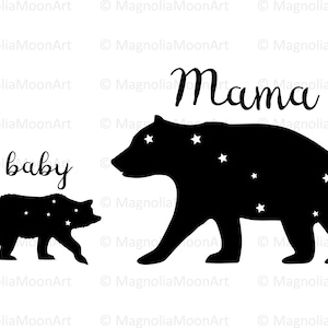 Mama Beer en Baby Beer SVG | DXF dragen | Svg dragen | snijden | Sterrenbeeld SVG | bruine beer SVG | PNG | Mama Beer-svg | Baby beer-svg