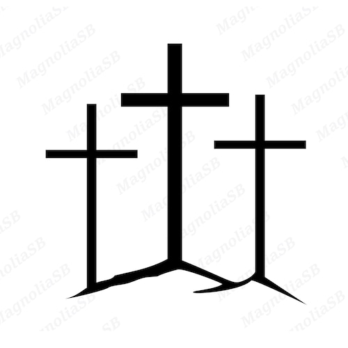 Three Crosses Stencil Diy Craft Stencils Of Three Crosses Etsy