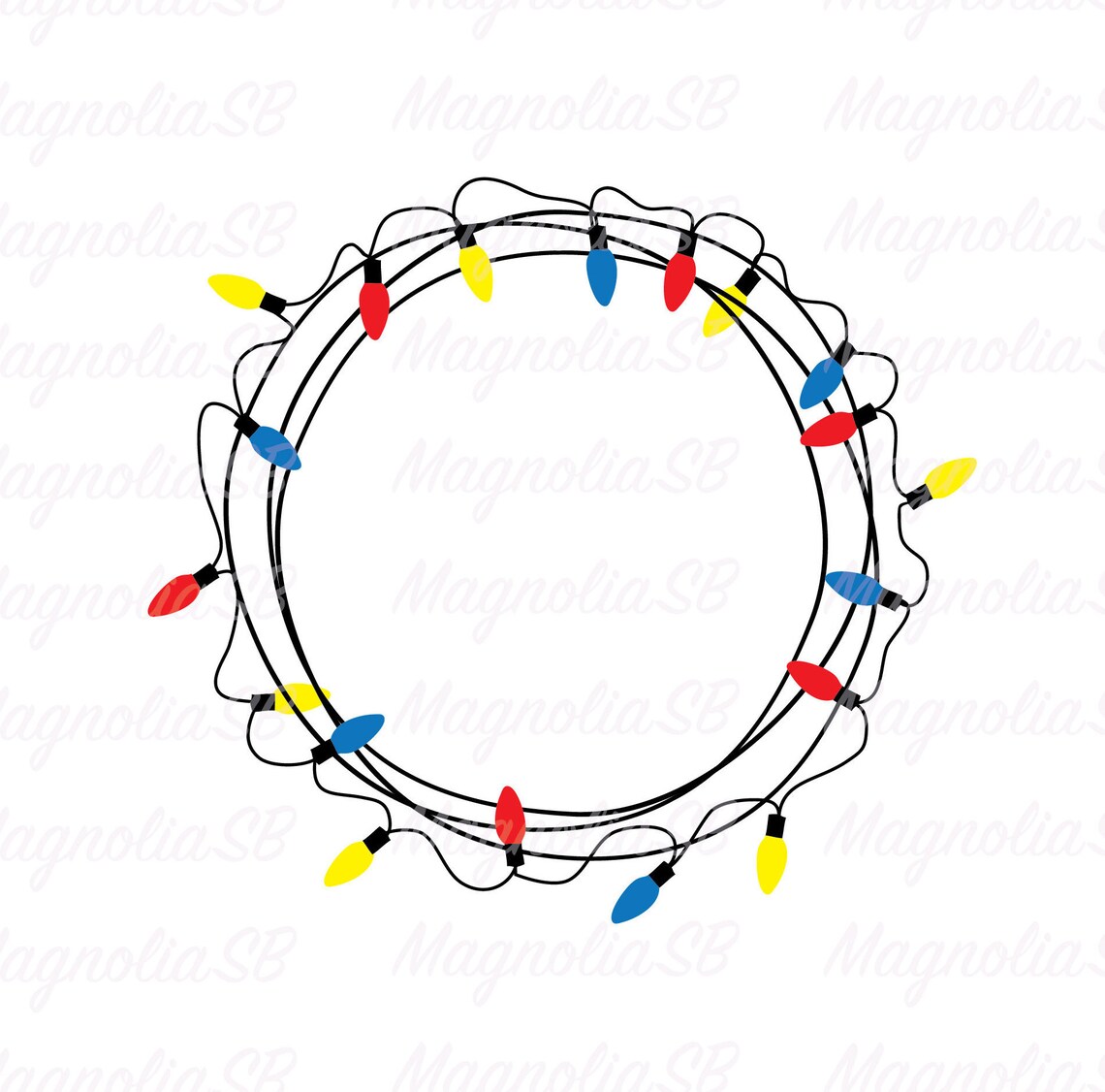 Christmas Lights SVG DXF Christmas Lights Frame Svg Cut Etsy