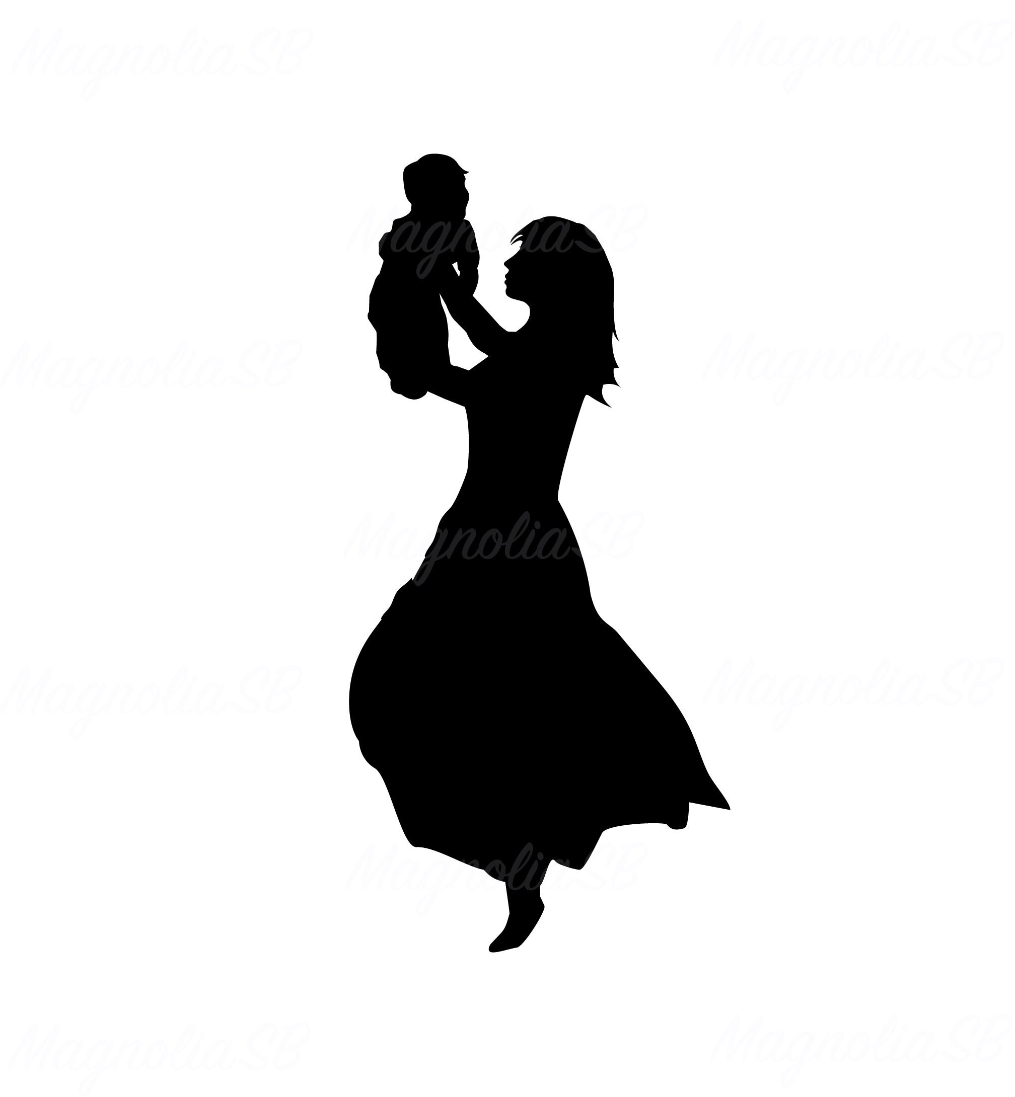 Download Mother And Child Svg Dxf Mom Child Clipart Cutting Mom And Etsy