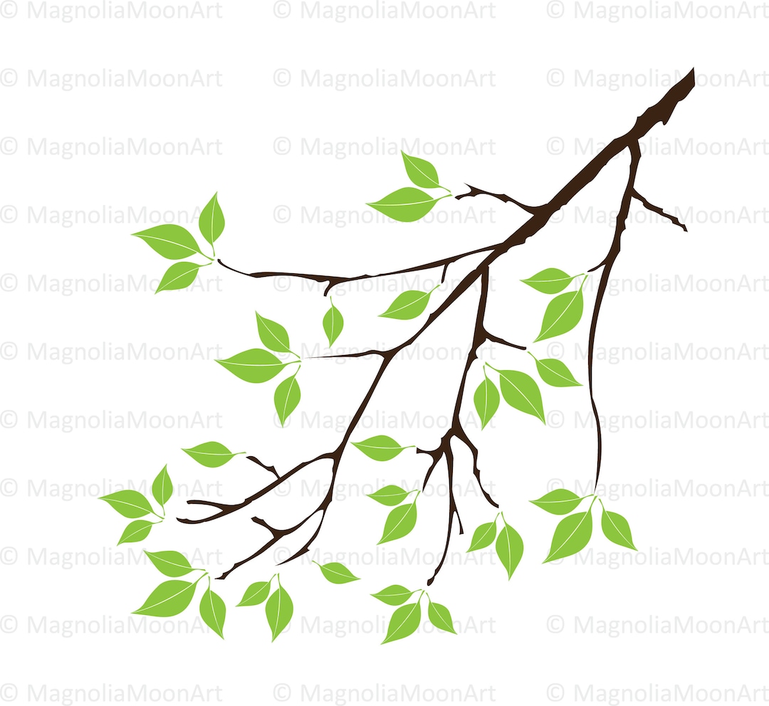 Tree Branch With Leaves SVG, Cut File for Cricut, Nature Svg, Leaf Svg ...