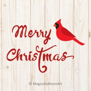 Frohe Weihnachten Kardinal SVG: Roter Vogel Schnittdatei (Digitaler Download)
