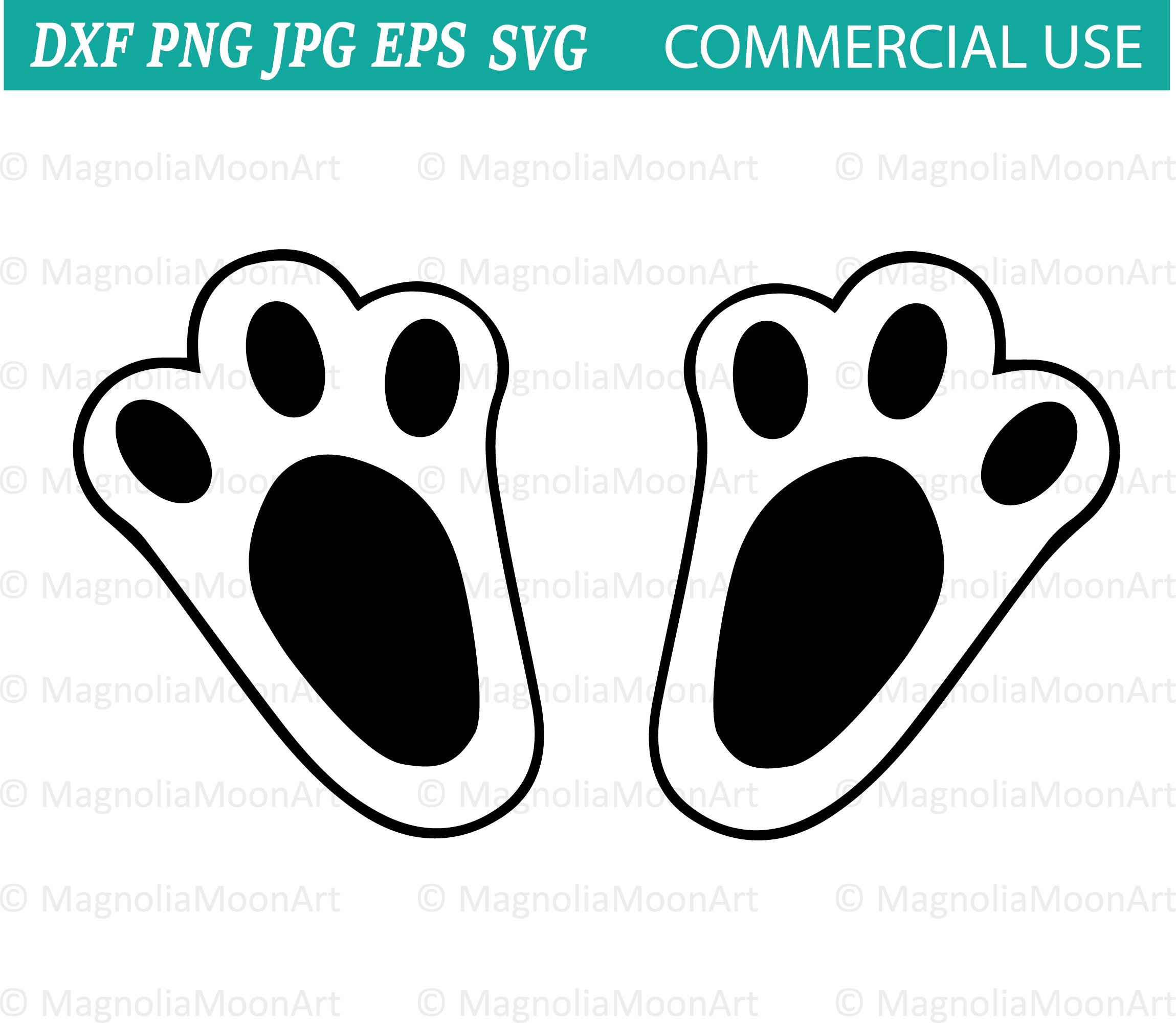 Tamplate Rabbit Paws Bunny Paw Print SVG, Rabbit Feet Clipart (digital Download) - Etsy