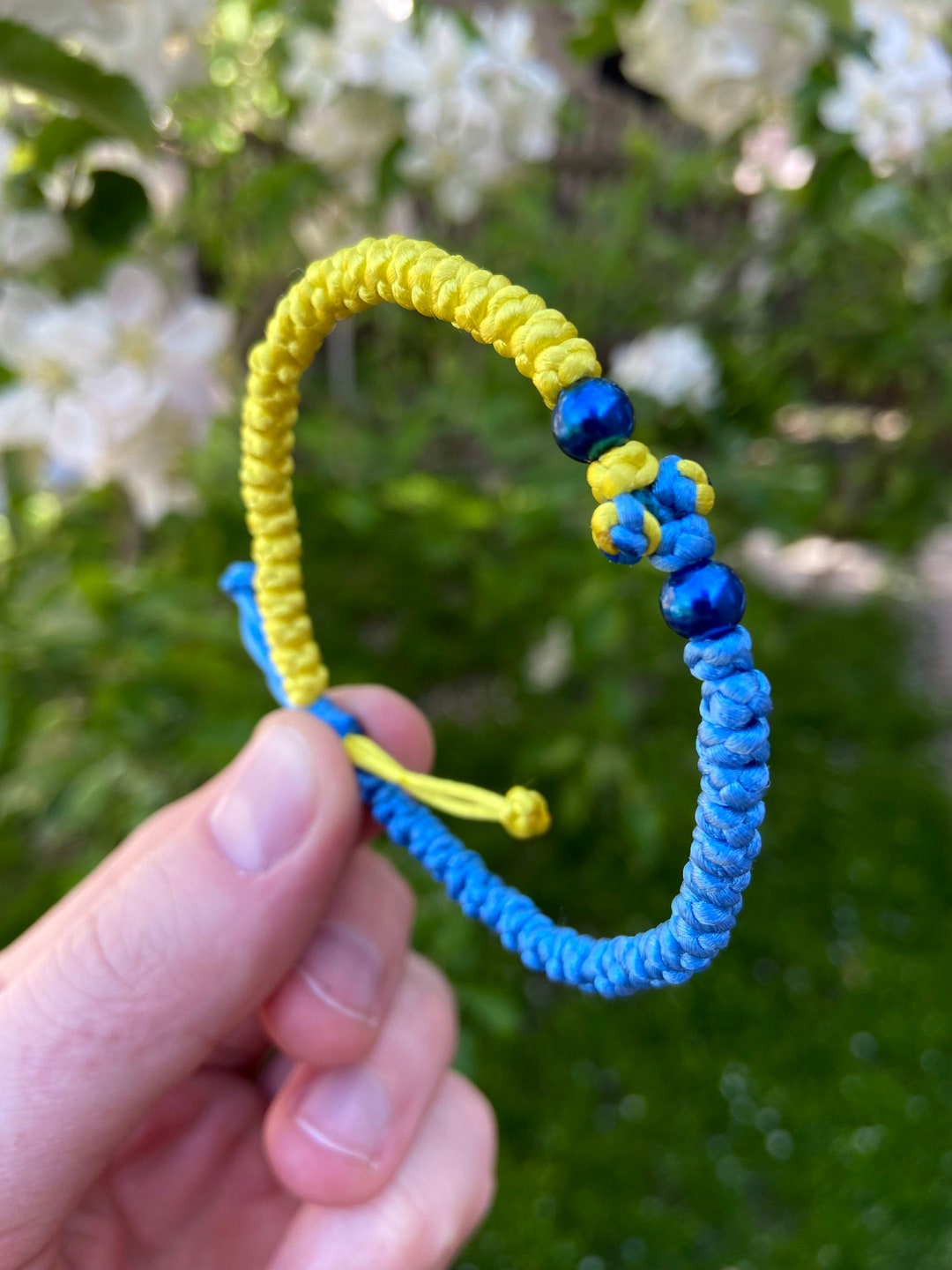 Ukraine Bracelet, Ukrainian Bracelet, Summer Bracelet, Braided Bracelet, Surf Bracelet, Beach