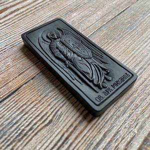 Orthodox wooden carved icon, archangel michael carving, adult baptism gift, orthodox, religious gifts, orthodox christian, othodox icon