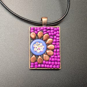 Mosaic Pendant Necklace/Colorful Handmade Jewelry