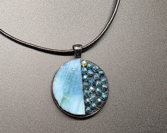Mosaic Pendant Necklace/Colorful Handmade Jewelry