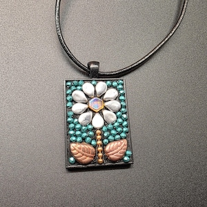 Mosaic Pendant Necklace/Colorful Handmade Jewelry