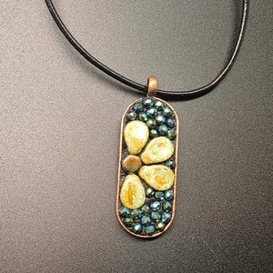 Mosaic Pendant Necklace/Colorful Handmade Jewelry