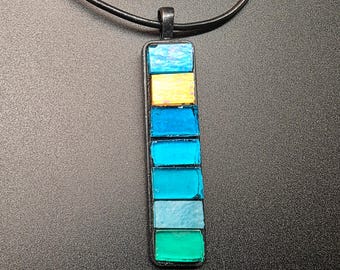 Mosaic Pendant Necklace/Colorful Handmade Jewelry