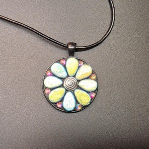 Mosaic Pendant Necklace/Colorful Handmade Jewelry