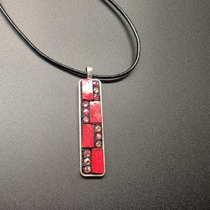 Mosaic Pendant Necklace/Colorful Handmade Jewelry