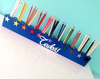 Wooden crayon holder - Stars