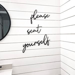 Bathroom Sign, Home Decor, Bathroom Decor, Please Seat Yourself