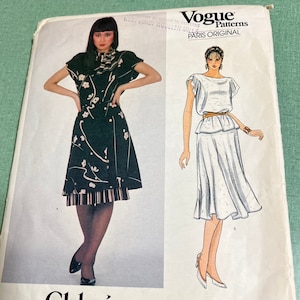 VOGUE CHLOE PATTERN  2942   size 10  bust 83 cm 32 1/2"