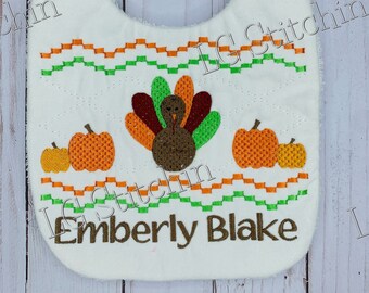 Kalkonhaklapp babykalkonhaklapp söt vit haklappsrock Thanksgiving fuskrock högtidshaklapp personlig present