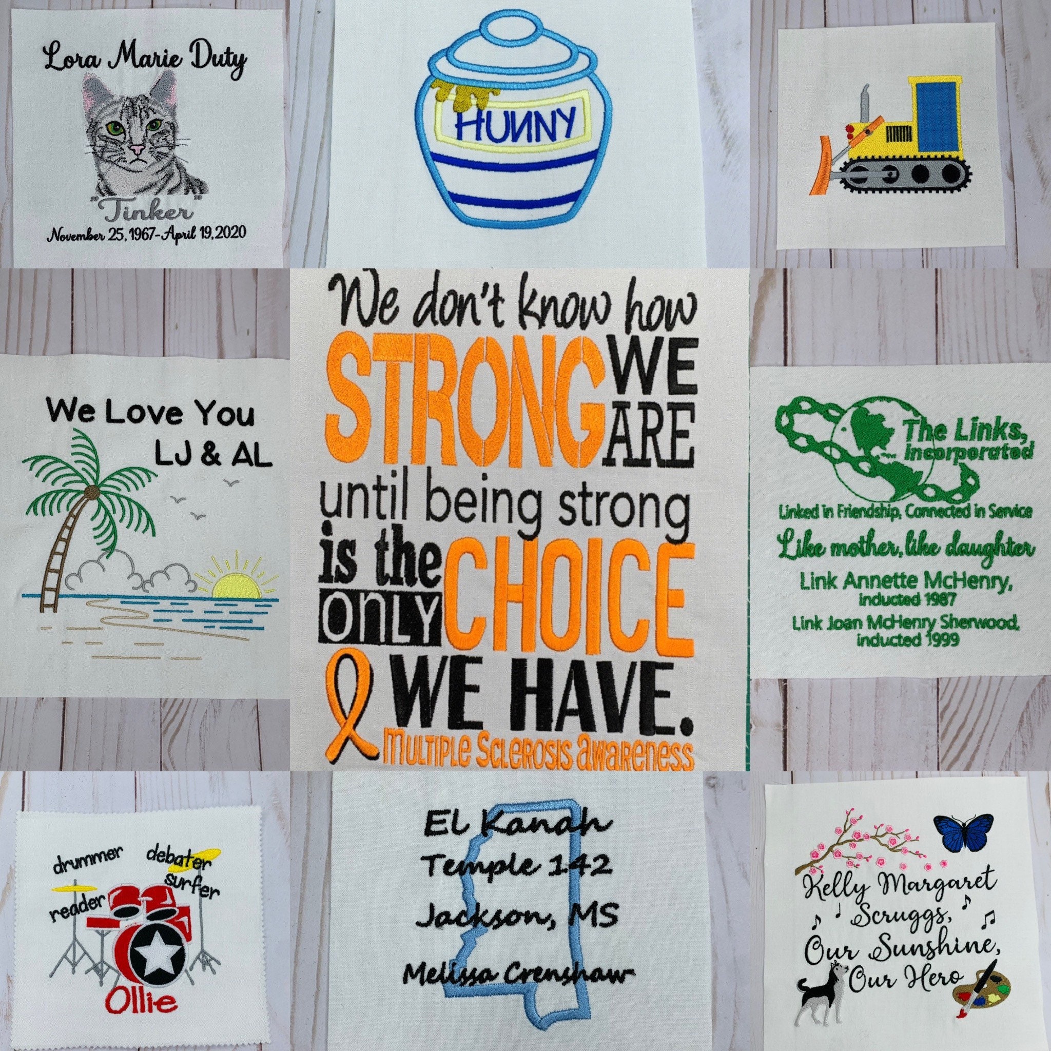 Custom Quilt Square Custom Embroidered Quilt Squares Any Etsy