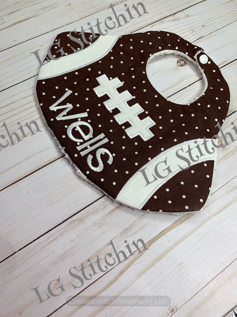 Football baby bib monogram custom boy bib baby bib cute white Etsy
