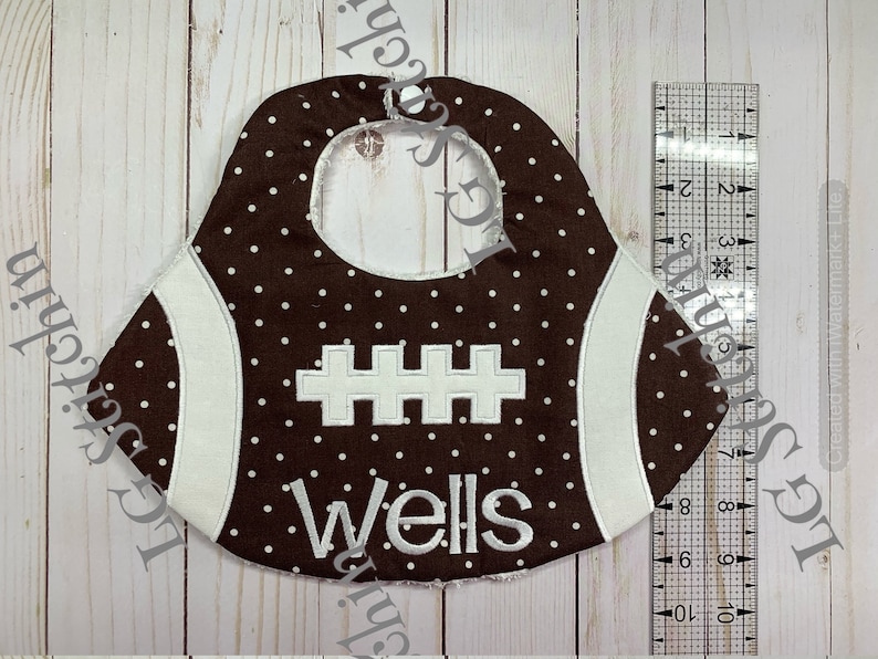 Football baby bib monogram custom boy bib baby bib cute white Etsy