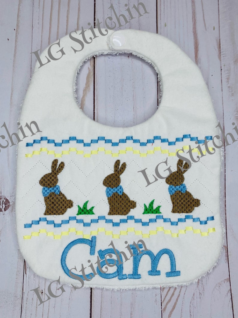 Easter Bib Baby Easter Bib Cute White Holiday Bib Smock Bib Etsy