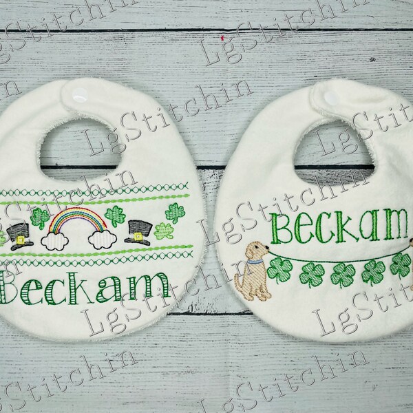 St. Patrick’s Day bib, shamrock bib, st. Patty’s day, baby gift, personalized bib, baby shower gift, green bib