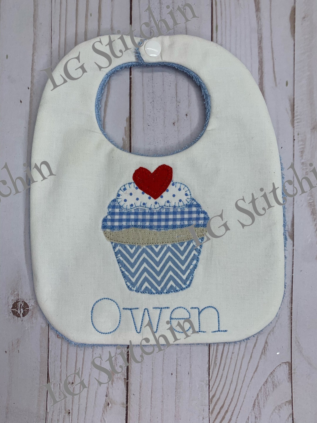 Cupcake Babero de bebé cup cake girl bib monogram bib baby Etsy España