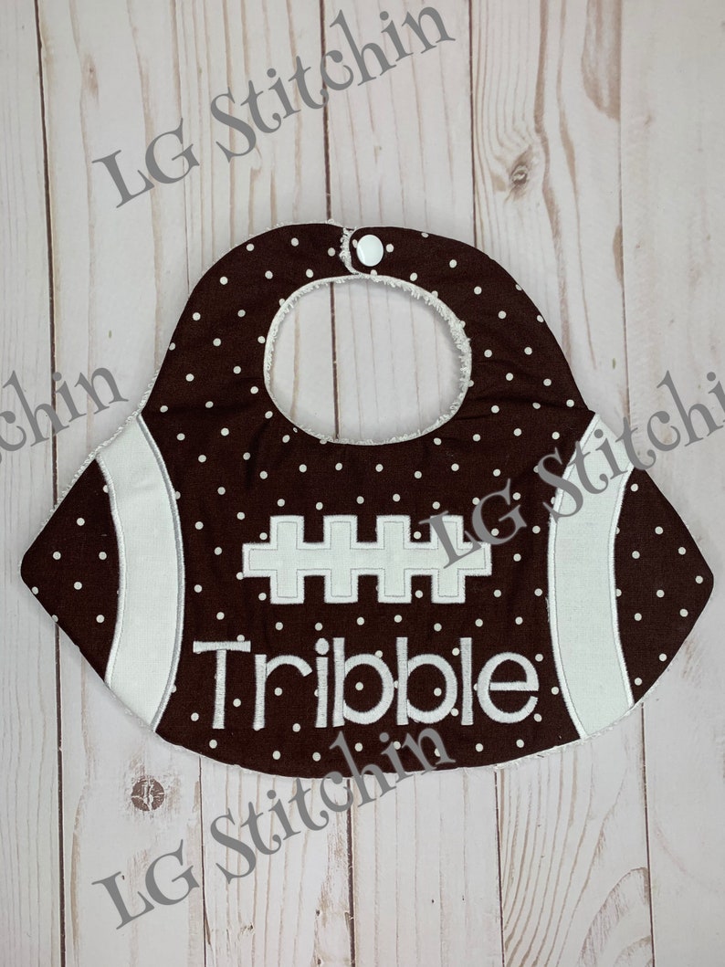 Football baby bib monogram custom boy bib baby bib cute white Etsy