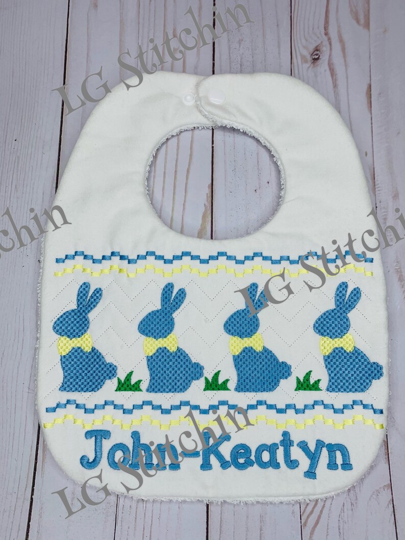 Easter Bib Baby Easter Bib Cute White Holiday Bib Smock Bib Etsy
