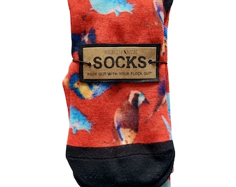 Punk Birds Eco Socks -Red