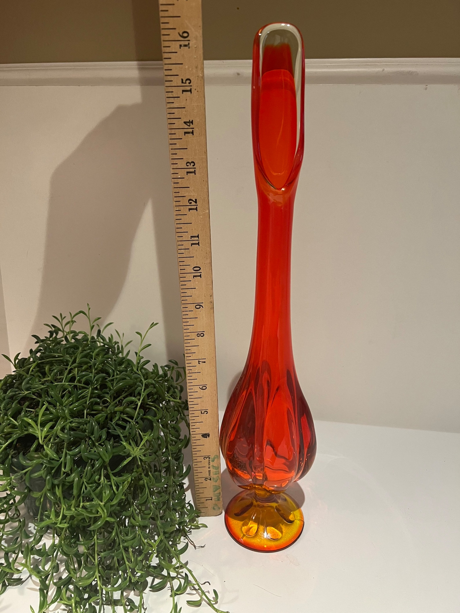 Vintage Viking Swung Glass Vase Viking Persimmon 16.5 Etsy