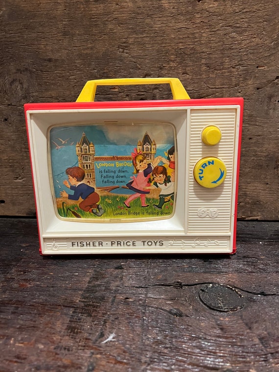 Fisher Price Giant Screen Music Box Tv Vintage Wind up Toys Etsy