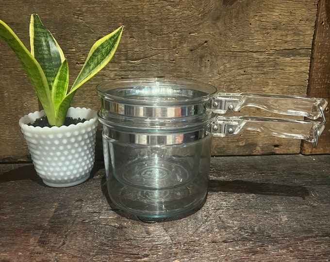 Pyrex Flameware Double Boiler Clear Pots Glass Pot 1 1/2 Quart - Etsy