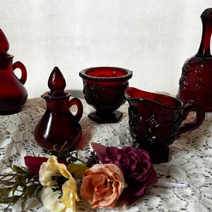 Avon Cape Cod Ruby Red Set Vintage Avon Bottles Vintage | Etsy