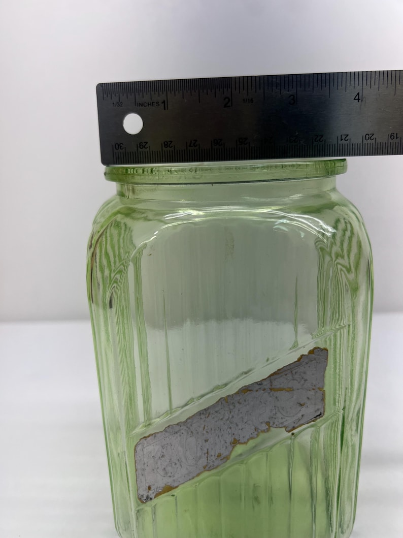 Uranium Glass Ribbed Jar Canister Sugar Coffee No Lid Used - Etsy