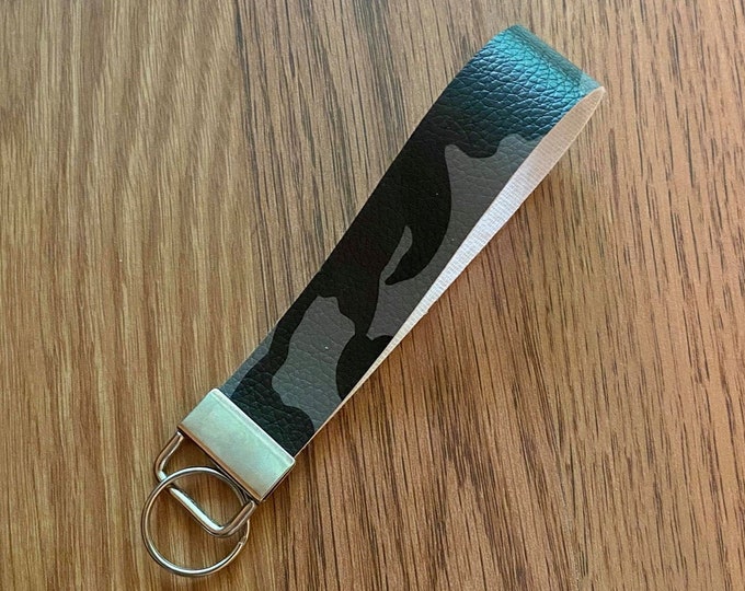 Camouflage Faux Leather Wristlet