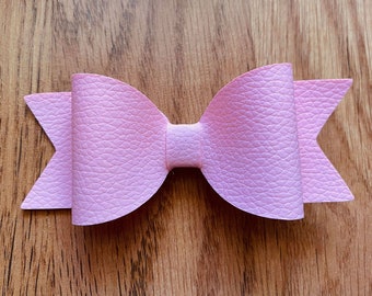 Light Pink Faux Leather Bow