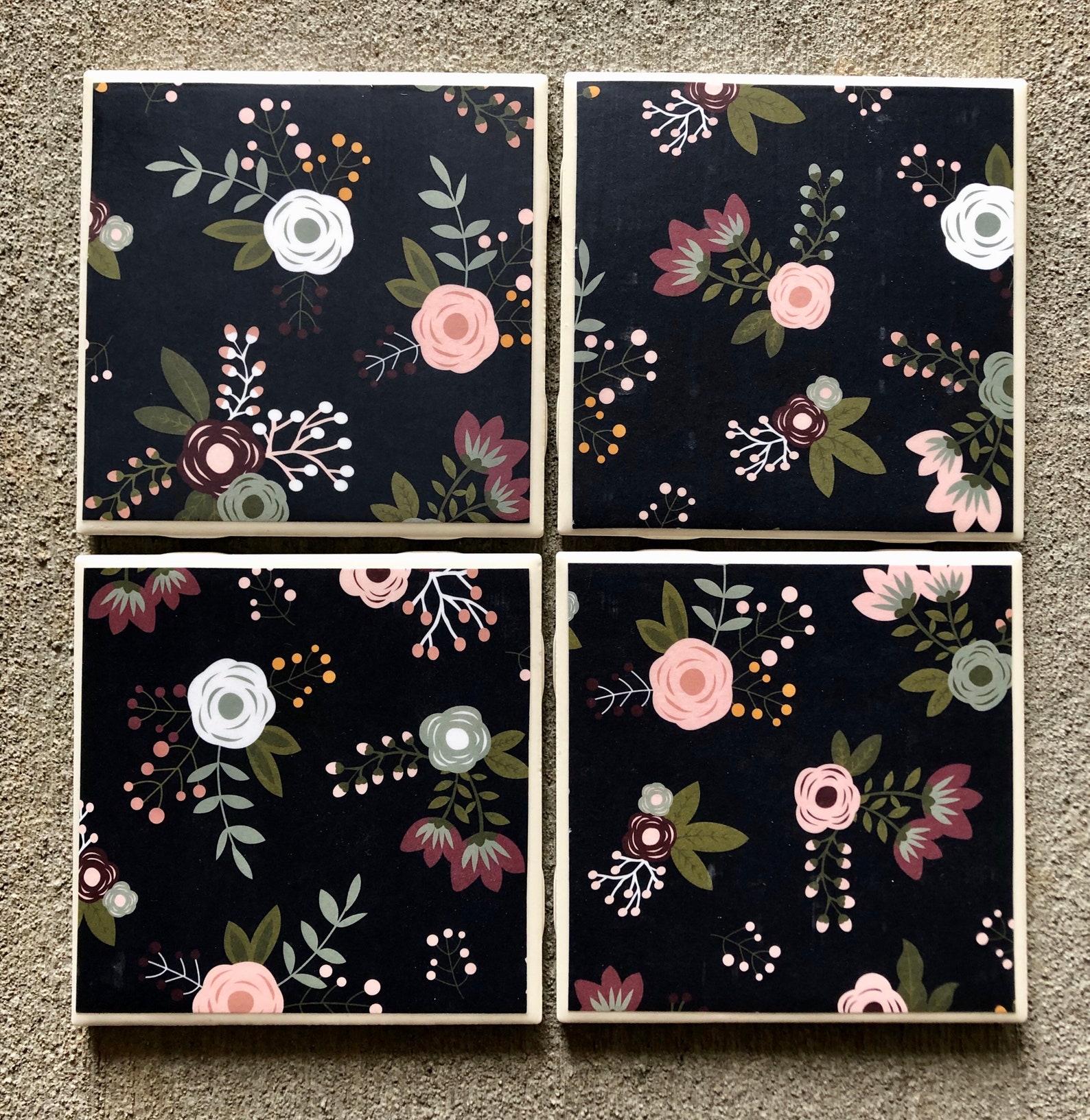Ceramic Tile Coasters Etsy