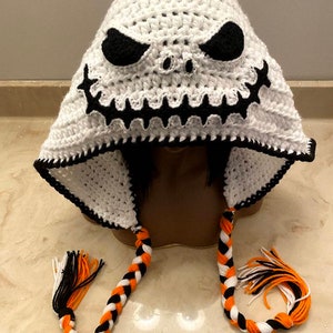 Jack Skellington Hood Halloween costume Hat Cosplay Skeleton skull scary creepy smile hat