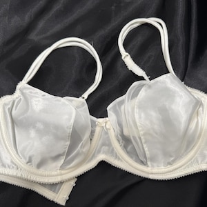 Soutien-gorge Victoria's Secret Vtg NWT Soutien-gorge en satin liquide ivoire Mousseline de soie transparente 36C Mariage image 1