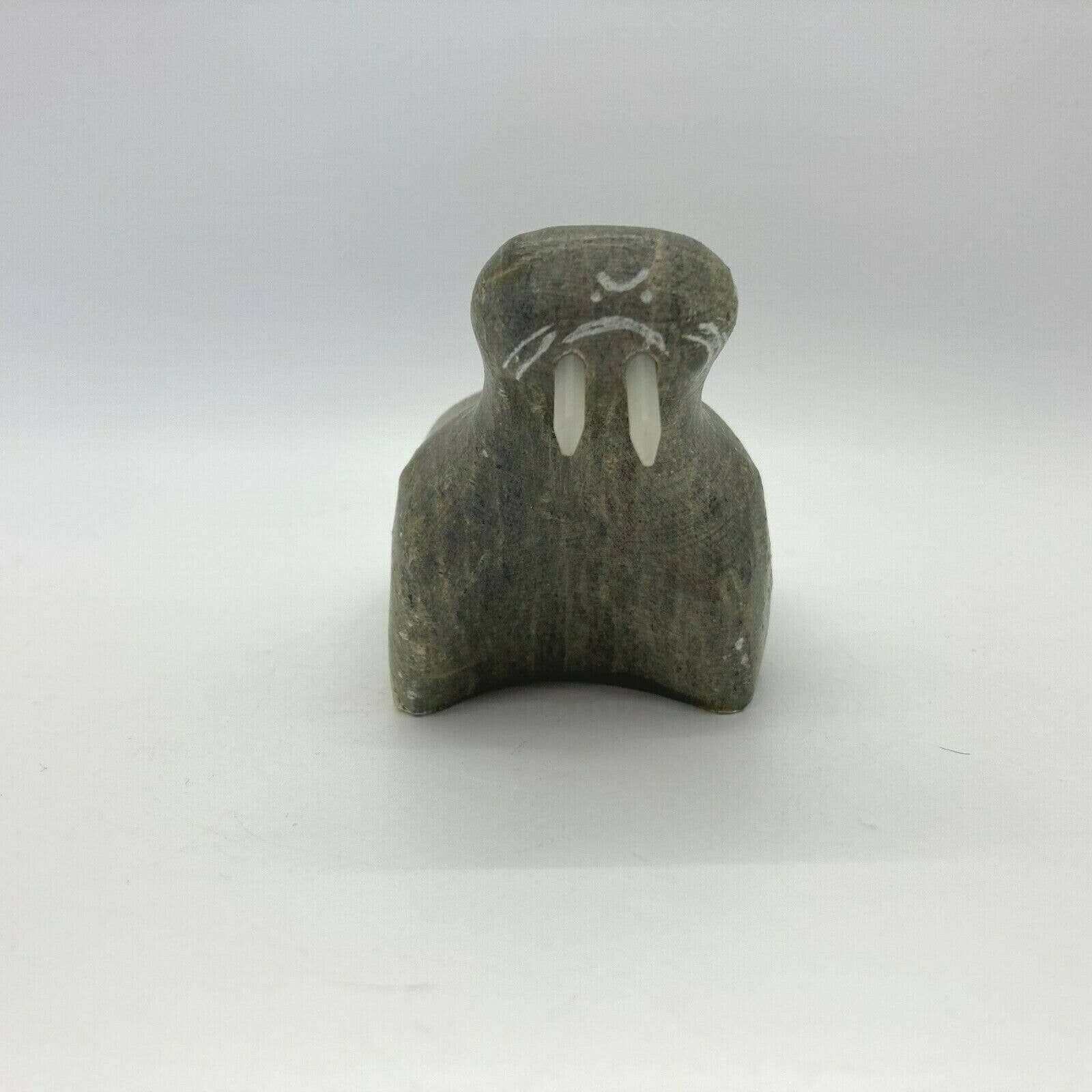 Soapstone Walrus Carved Figurine Animal Signed DIMU Dietrich Etsy 日本