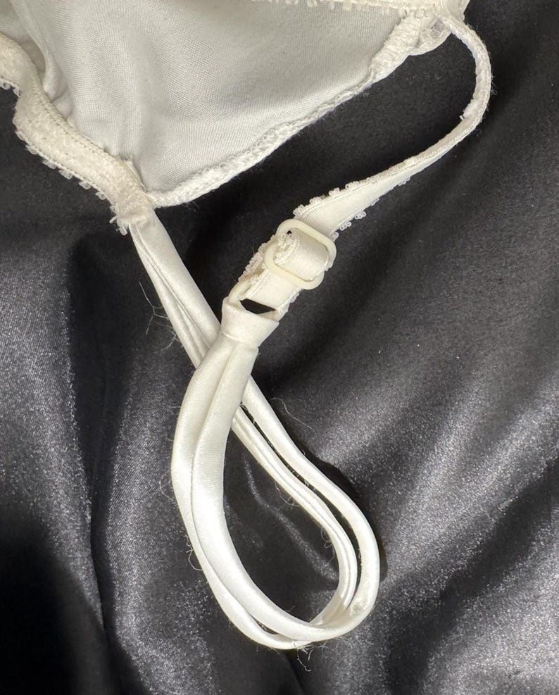 Soutien-gorge Victoria's Secret Vtg NWT Soutien-gorge en satin liquide ivoire Mousseline de soie transparente 36C Mariage image 10